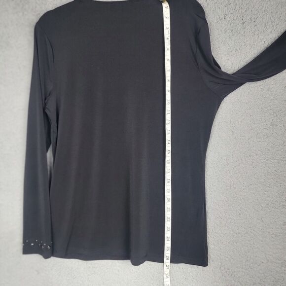 Inc International Concepts Blouse Top L Black Silver Studded Sexy Cutout Mobwife - Picture 10 of 12